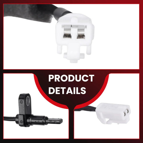 Close-up of Heavy Duty Abs Wheel Speed Sensor Fits Toyota Rav4 2006 to 2012 with white connector and black wire.