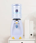 Penguin Style Mini Water Dispenser 2.5 Liter Personal Water Cooler Holds 8 Glasses No Plug Room Temperature Bottle Included