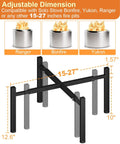 Diagram showcasing Universal Fire Pit Stand For 15 To 27 Inch Pits Adjustable Wing Screws Fits Solo Stove Bonfire Ranger Yukon And Other 15 27 Inch Outdoor Fire Pits Metal Black Durable And Easy Setup Built Tough.