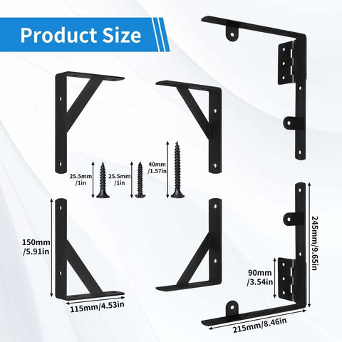 Dimensions of Heavy Duty Gate Hardware Set With Beefy Anti Sag Corner Braces For Wooden Fences Sheds Driveway And Corral Gates