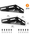 Heavy Duty 2 Pack Steel Angle Brackets With Triangular Corner Support For Wooden Shelving And Cabinet Fixtures, includes 2 brackets and screws.