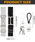 1.5 Inch Elastic Equestrian Belt With Bit Buckle And Leather Key Strap For Horse Riding Enthusiasts, product dimensions shown