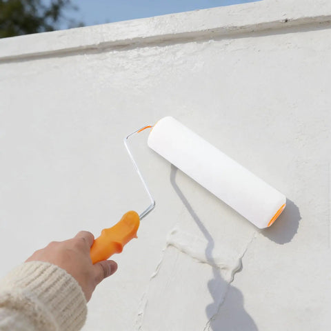 Self Leveling Epoxy Floor Kit For DIY And Commercial Refinishing With 20 Inch And 9 Inch Defoaming Rollers painting white surface