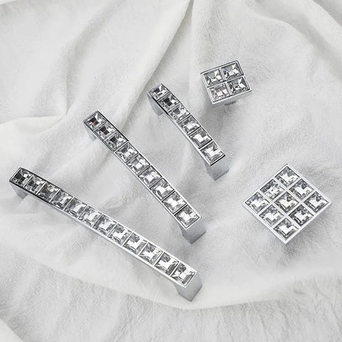 U Shape Crystal Glass Diamond Rhinestone Cabinet Pulls 4 Pack With 2.5 Inch Center Holes Includes 0.87 0.98 And 1.18 Inch Screws And Washers