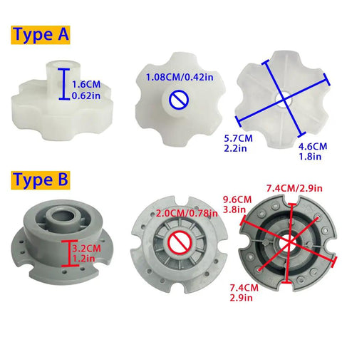 6Pcs Rubber Tire Coupler Connectors and Steering Motor Gearbox Adapter Kit for Power Wheels Type A and B connectors