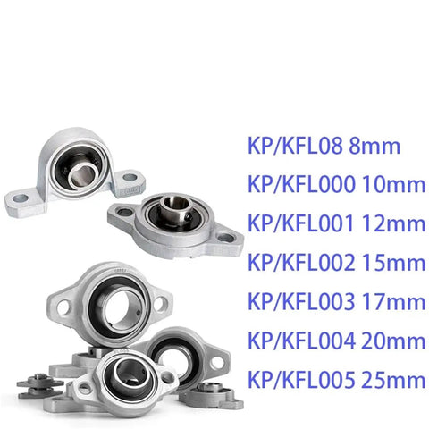 Heavy Duty Rock Solid Zinc Alloy Pillow Block Housing With Smooth Glide Linear Motion Support For Hard Industrial Builds And Easy Pro Weekend Garage Mods, showing various sizes.