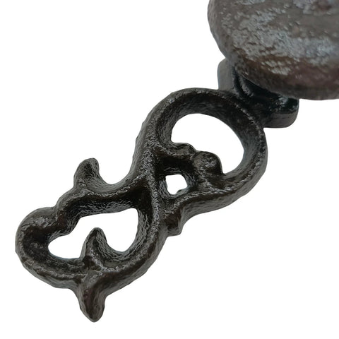Heavy Duty Cast Iron Drawer Pulls Set Of 2 Five Point Three Inch Long Rustic Vintage Cabinet Handles Close-up