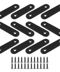 12Pcs 2 Point 4 Inch Straight Brackets Set Stainless Steel With 24 Screws For Cabinet And Furniture Joining Plate