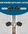 Passage Door Knobs 3 Pack Dope Matte Black Interior Round Door Handles Non Locking for Hallways and Closets Keyless