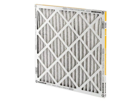 MERV 11 Pleated Air Filter 20x30x1 Four Pack for Home HVAC, electrostatic filter with baking soda, made in USA, side view