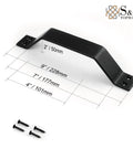 9 Inch Sliding Barn Door Handle Set In Black Frosted Finish, Heavy Duty Carbon Steel Door Pull with screws and measurements, 4 Pack