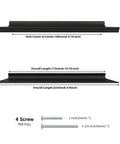 10 Pack Black Cabinet Handles 6-1/4 Inch Long Modern Drawer Pulls for Cabinets with dimensions and screws shown