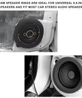 2 Pack 6.5 Inch Car Speaker Foam Seals Slick Self Adhesive Damping Rings around car audio speakers installed in vehicle door.