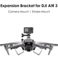 Camera Mount Expansion Bracket With 1 Quarter Inch Screw Hole And Cold Shoe For Air 3 Drone with mounted GoPro camera