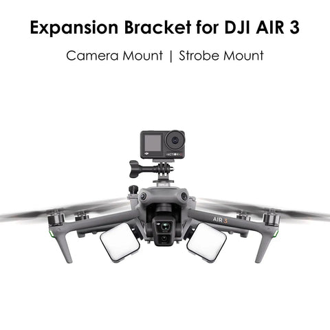Camera Mount Expansion Bracket With 1 Quarter Inch Screw Hole And Cold Shoe For Air 3 Drone with mounted GoPro camera