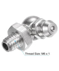 Stainless Steel 90 Degree Grease Fitting Elbow M6 X 1mm Thread For Hydraulic Systems, showing thread size and design
