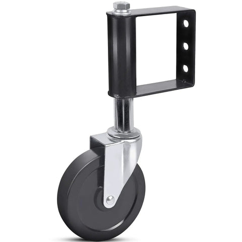 Spring Loaded Gate Wheel For Wooden And Metal Tube Swing Gates Quiet Heavy Duty Gate Caster With Brake 4 Inch Smooth Rolling