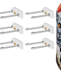 6 Pack Skateboard Deck Display Wall Mounts For Home Decor with a skateboard deck featuring a cat design mounted on it