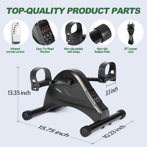 Motorized Under Desk Bike Pedal Exerciser For Seniors And Rehab Training With 6 Levels Of Resistance, Ideal For Arm Or Leg Fitness, Physical Therapy, And Circulation Boost, Quiet Compact Design For Home Or Office Use