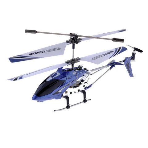 S107G 3 Channel RC Helicopter Gyro Brushed Motor LiPo Battery Powered Easy To Fly For Beginners Blue Color Ideal Starter Helicopter