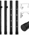 Heavy Duty Folding Table Leg Extenders With Four Level Adjustable Height Risers for ergonomic standing workstation setup.