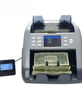 Boss Level Multi Currency Bill Counter With Automatic Note Verification Secure Denomination Detection And Flat Out Fast Cash Sorting For Serious Retail Teams Everywhere, displaying bills processing.