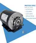 1/3HP 115V Blower Motor 1725RPM 48 Frame 60Hz Includes 7.5uF 370V Capacitor Replaces Packard 45013 Ao Smith Century