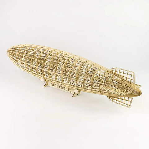 Unassembled Hindenburg Zeppelin Airship Model Kit in 1 To 453 Scale with Laser Cut Wood Puzzles for Adults Dope Build Realistic 3D Puzzle Gift