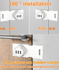 Heavy Duty Keyless Combo Lock With Three Digit Password For Cabinet Sliding Pantry Doors Easy White Finish installation options