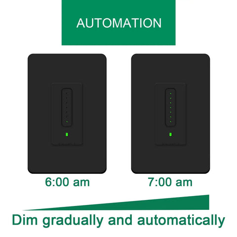 Automated Smart Dimmer Switch Black With Trailing Edge Tech For LED Bulbs, Wide Dimming Range, Smooth Dimming, Touch Control