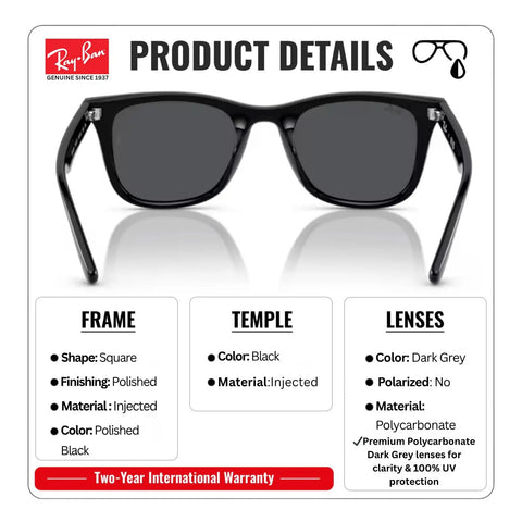 Unisex Square Non Polarized Sunglasses With Gray Lenses Slick Modern Frame For Everyday Wear product details card