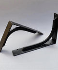 Heavy-Duty Wall Mount Shelf Brackets, Solid Steel Triangle Supports For Floating Shelves, matte black finish, durable design.