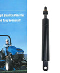 Built Tough Premium Tilt Wheel Gas Strut Spring Cylinder Upgrade Goes Right On For New Holland And Case Ih Tractors close-up view of durable black gas strut for tractor hoods.