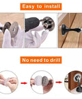 Magnetic Door Stop Six Pack No Drill Stainless Steel Door Stopper With 3M Double Sided Adhesive Tape Wall Saver installation guide