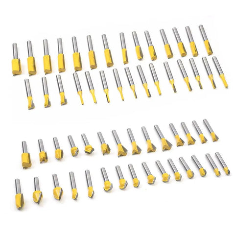 Bang For Buck 100 Piece Drill And Router Bit Set With 1/4 Inch Shank High Speed Steel Chamfer End Mills, varied bit shapes.