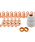 LC40 Torch Kit For Tomahawk 625 Plasma Cutter 23pcs Consumables Set With 10 Electrodes 10 Nozzles 2 Swirl Rings And 1 Retaining Cap
