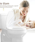 Round Toilet Seat No Wobble With Slow Close And Quick Release Hinges Heavy Duty Soft Close Lid Quiet Close For Standard Toilets