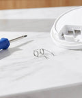 Premium Stainless Steel Kettle Lid Repair Kit With Double Torsion Springs For Secure Lids That Never Stick Or Slip Off Your Water Boiler, silver springs and white lid