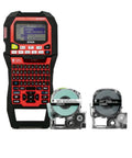 Hard Working Pro Label Maker Bundle For Audio Wiring And Industrial Cable Marking Includes Self Laminating Vinyl Tape Rolls, portable printer with dual tape rolls.