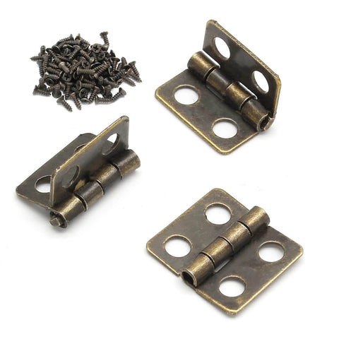 Retro Dope Mini Copper Hinges For Wooden Jewelry Box With 50 Hinges And 200 Replacement Screws DIY Craft Cabinet Hardware