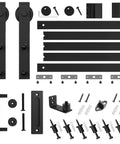 6.8 Foot Sliding Barn Door Hardware Kit With 6.8 Foot Track Kit, Pull Handle Set And Floor Guide For 36 To 40 Inch Doors