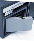 2-Piece Stainless Steel Hidden Pivot Hinges for Concealed Doors in a cabinet, showcasing rotating concealed door hardware.