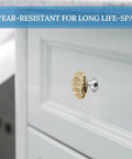 Music Notes On Old Paper Stainless Steel Cabinet Knobs 2 Pack Round Drawer Pulls With Screws on a white kitchen drawer