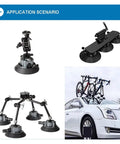 Various setups of a 6 Inch Vacuum Sucker Mount Base For Glass And Stone Seam Setter With Manual Vacuum Pump.