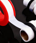 Image showing 3 Pack 15M 1 Inch PTFE Thread Seal Tape For Plumbing And HVAC Waterproof Seal Tape wrapping around a threaded pipe fitting.
