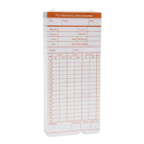 Built Tough Wall Mount Or Desk Time Clock Bundle With Bright Lcd Screen And Fifty Punch Cards Password Lock - Time card for recorded shifts.