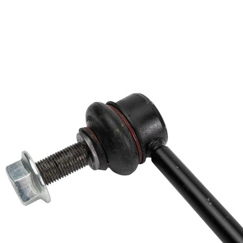 Front Suspension Kit With Ball Joints And Sway Bar Links Includes 2 Front Lower Ball Joints And 2 Sway Bar Links For A Solid Replacement That Delivers A Smoother Ride Tight Handling And Built To Last. Close-up of a black front sway bar link with threaded stud and boot