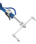 Heavy Duty Self Locking Steel Strap Bander Kit With Ergonomic Rubber Handle And Adjustable Knob For Boat Industry And Secure Zip Tie Bundling Tasks, blue and silver
