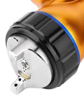 Close-up of Heavy-Duty 1.3mm Gravity Paint Sprayer nozzle showing fine atomization for precise detail work.