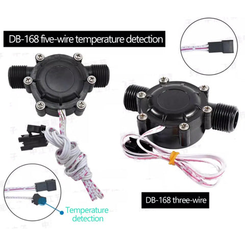 Hydro Shower Head Generator 1W Micro Turbine With Temp Sensor Water Powered Charger components with wiring and connectors